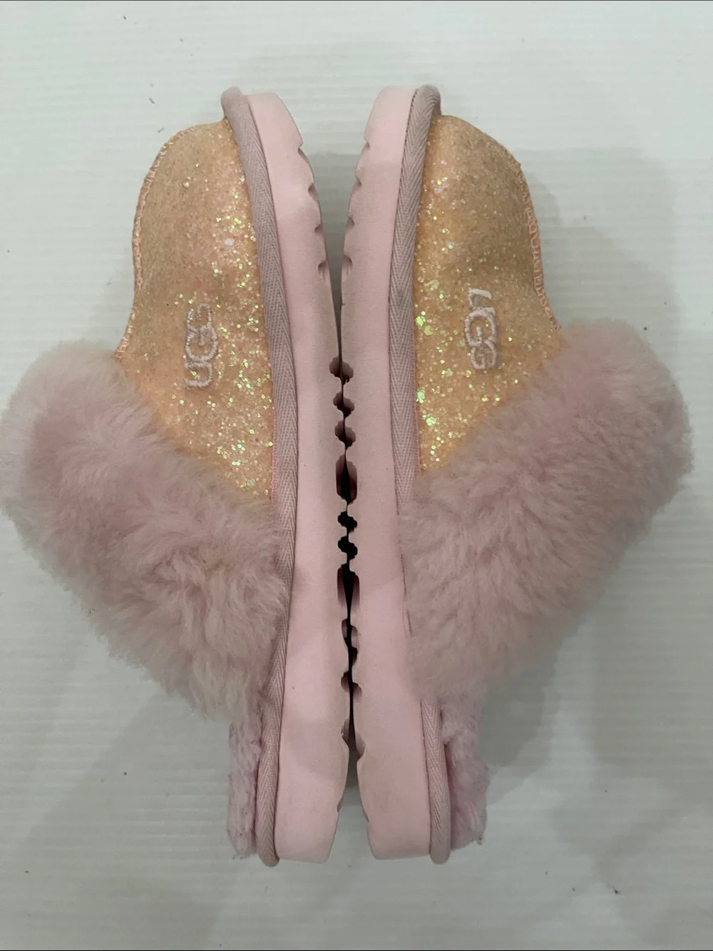 UGG Winter Pink Glitter Slippers Girls Size 3